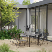 Set Mobili da Pranzo per Giardino 7 pz in Acciaio Grigio Scuro 3074477