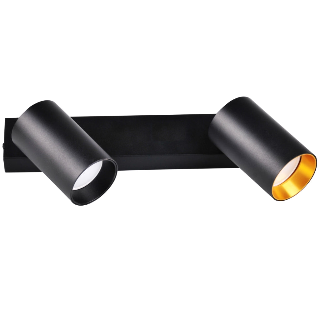Lampada parete/soffitto 2xGU10 nero oro Maribel Polux