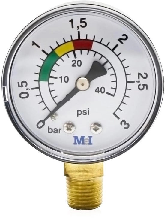Misuratore di Pressione Idraulica 0-3 bar - 50mm di Diametro - Misurazione Precisa - Materiale Duraturo - Installazione Facile - Resistente alla Corrosione