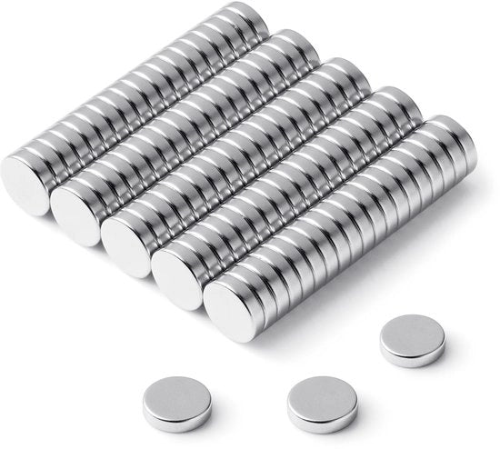 Magnetici Neodymium, piccoli e forti magneti mini rotondi, adatti per frigorifero, lavagna bianca, lavagna magnetica, lavagna per appunti, 8 mm x 2 mm (60 pezzi)