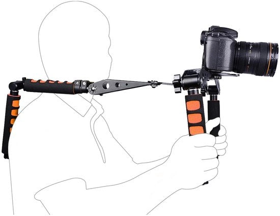 Supporto per Spalla Rig Kit - Manubrio Regolabile - Cuscino per Spalla Assorbente - Lega di Alluminio - Multiangolo - Compatibile con Accessori - Supporto per Macchina da Cine
