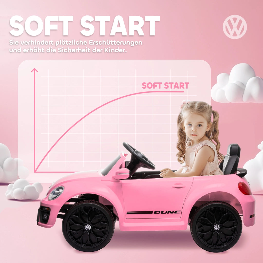 Auto elettrica per bambini Maggiolino VW ¨C Xylo ¨C Rosa con telecomando e musica