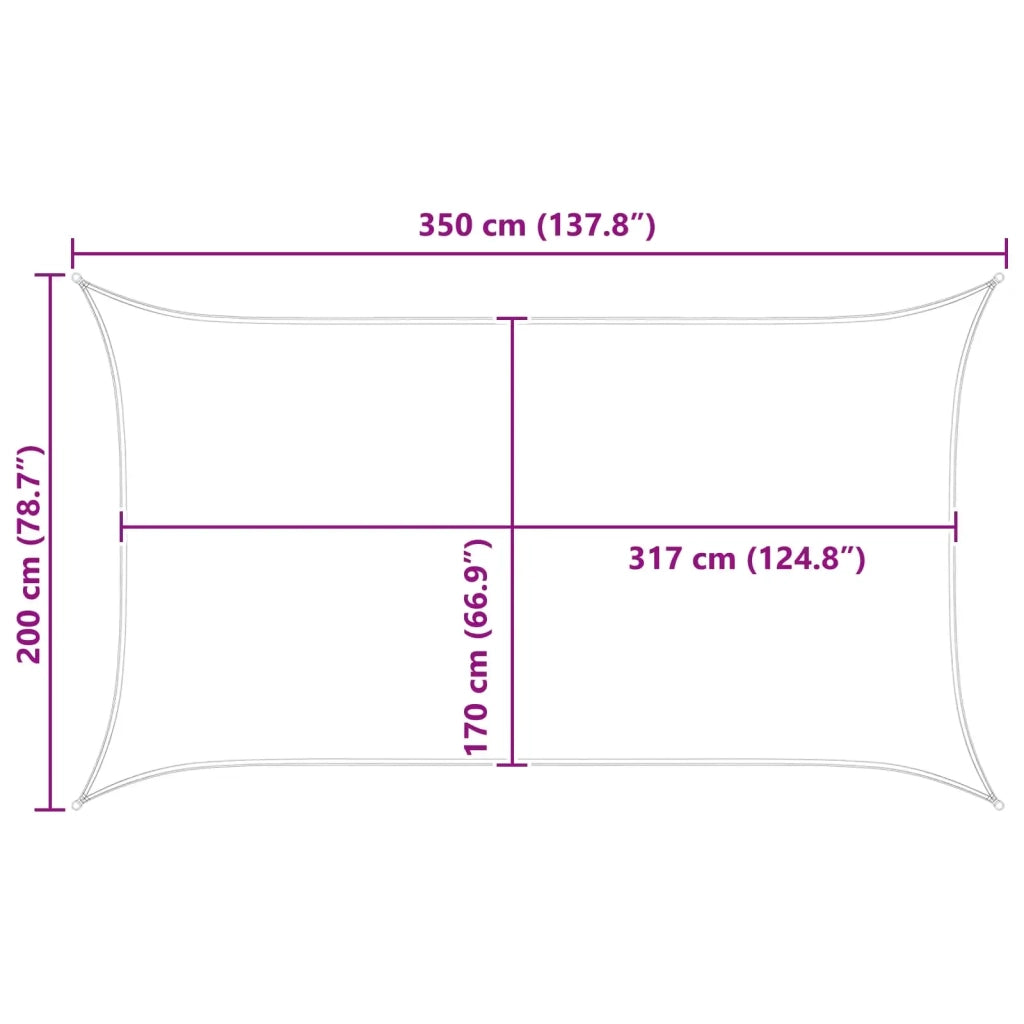 Vela da ombra solare-Telo Ombra-Vela Ombreggiante-Parasole a Vela Grigio chiaro e bianco 3,5 x 2 m