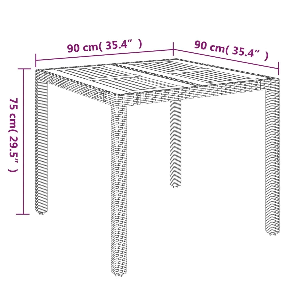 Set da Pranzo da Giardino 3 pz con Cuscini Nero in Polyrattan 3185068