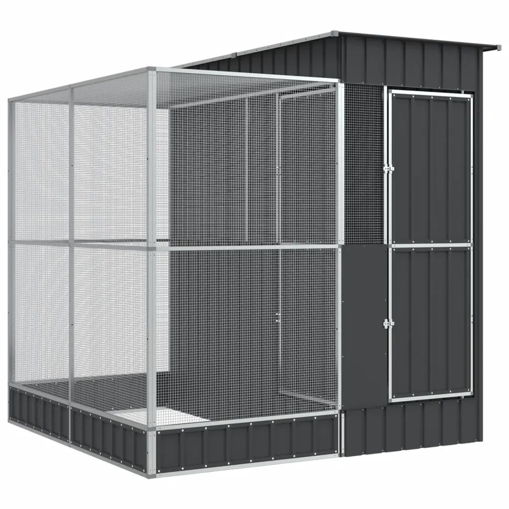 Voliera con Estensione Argento 209x203x216 cm Acciaio 3216426