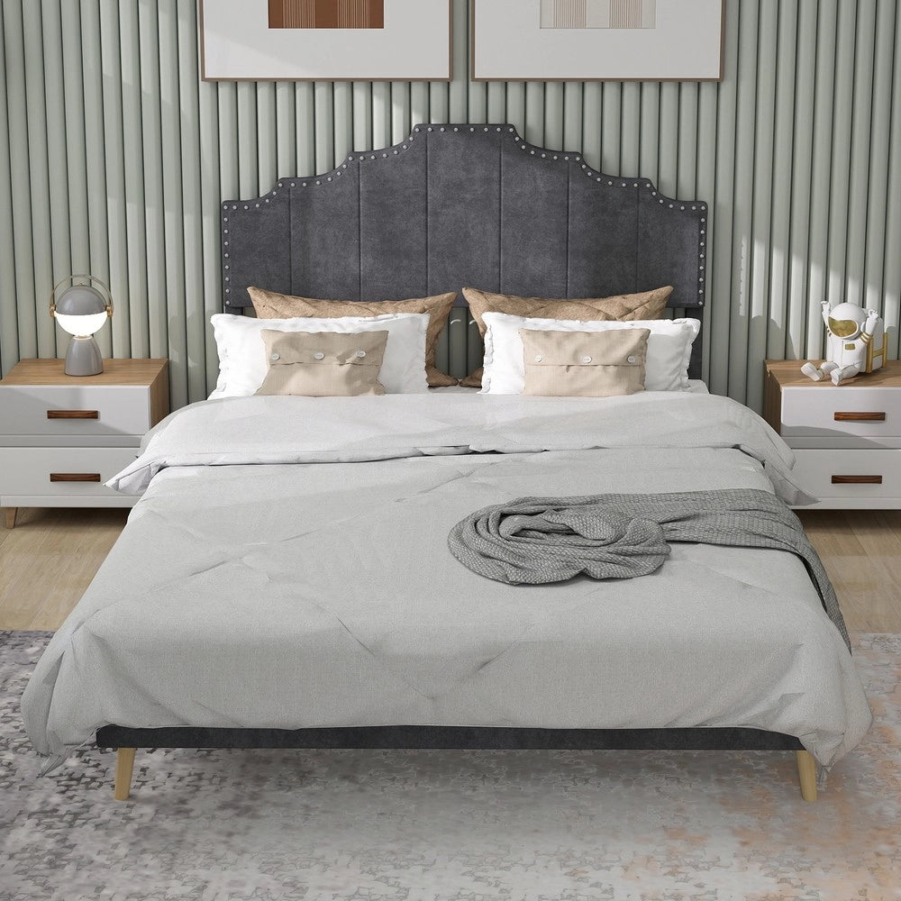 Letto Contenitore Imbottito ¨C MINIMAL ¨C Grigio 160x200