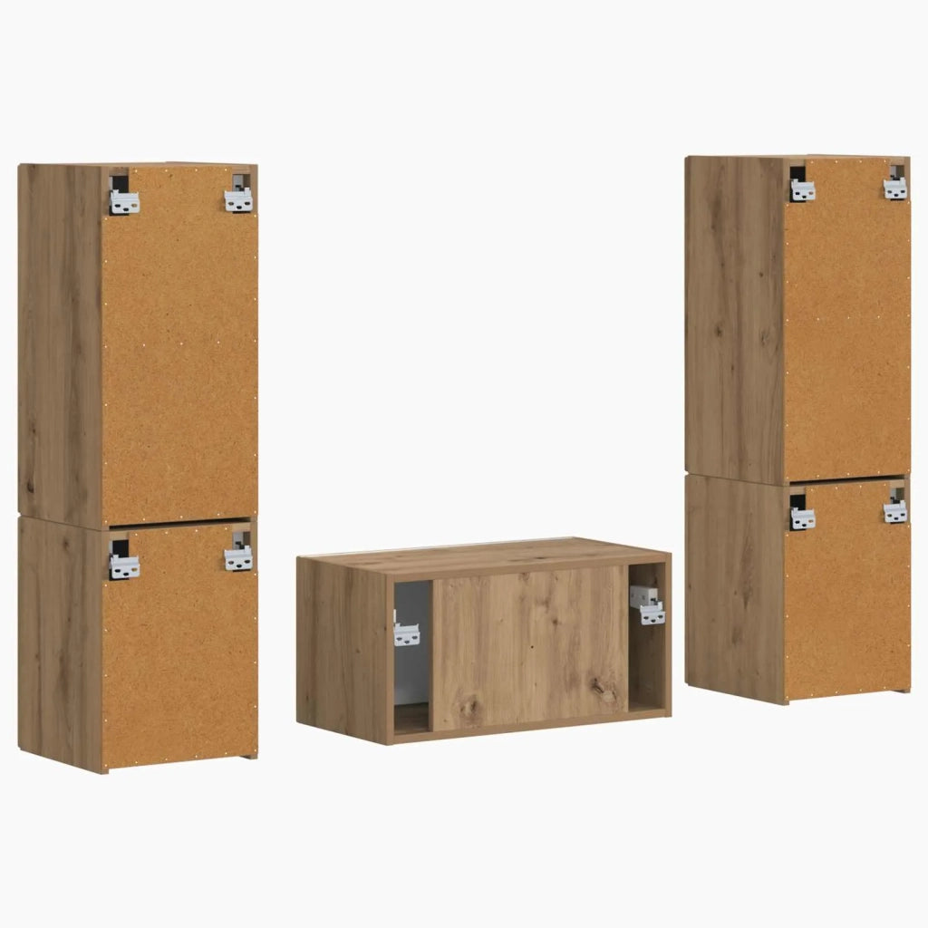 Set mobile TV 5 pcs Rovere artigianale Legno multistrato 3409104