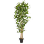 Set di 2 Piante Bamboo Artificiali con Vaso H 185 cm - BAMBOO