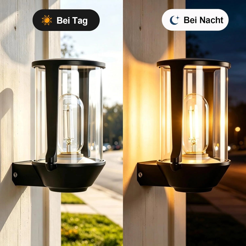 ZMH Lampada da Esterno Interno E27 Max 40W Nero per Terrazza Balcone/Parete Giardino Senza Lampadina