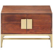 Tavolino Salotto Marrone ambra 67x67x45cm Legno Massello Acacia 320376