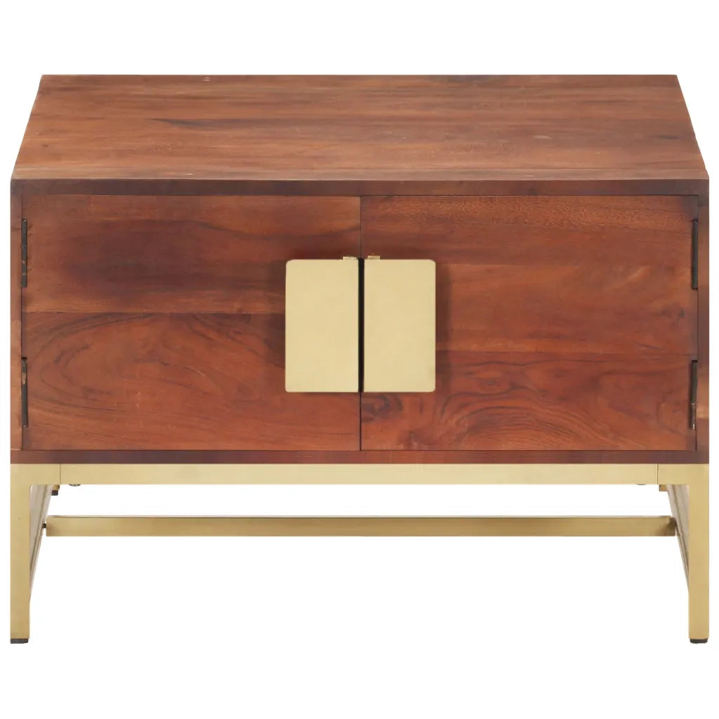 Tavolino Salotto Marrone ambra 67x67x45cm Legno Massello Acacia 320376
