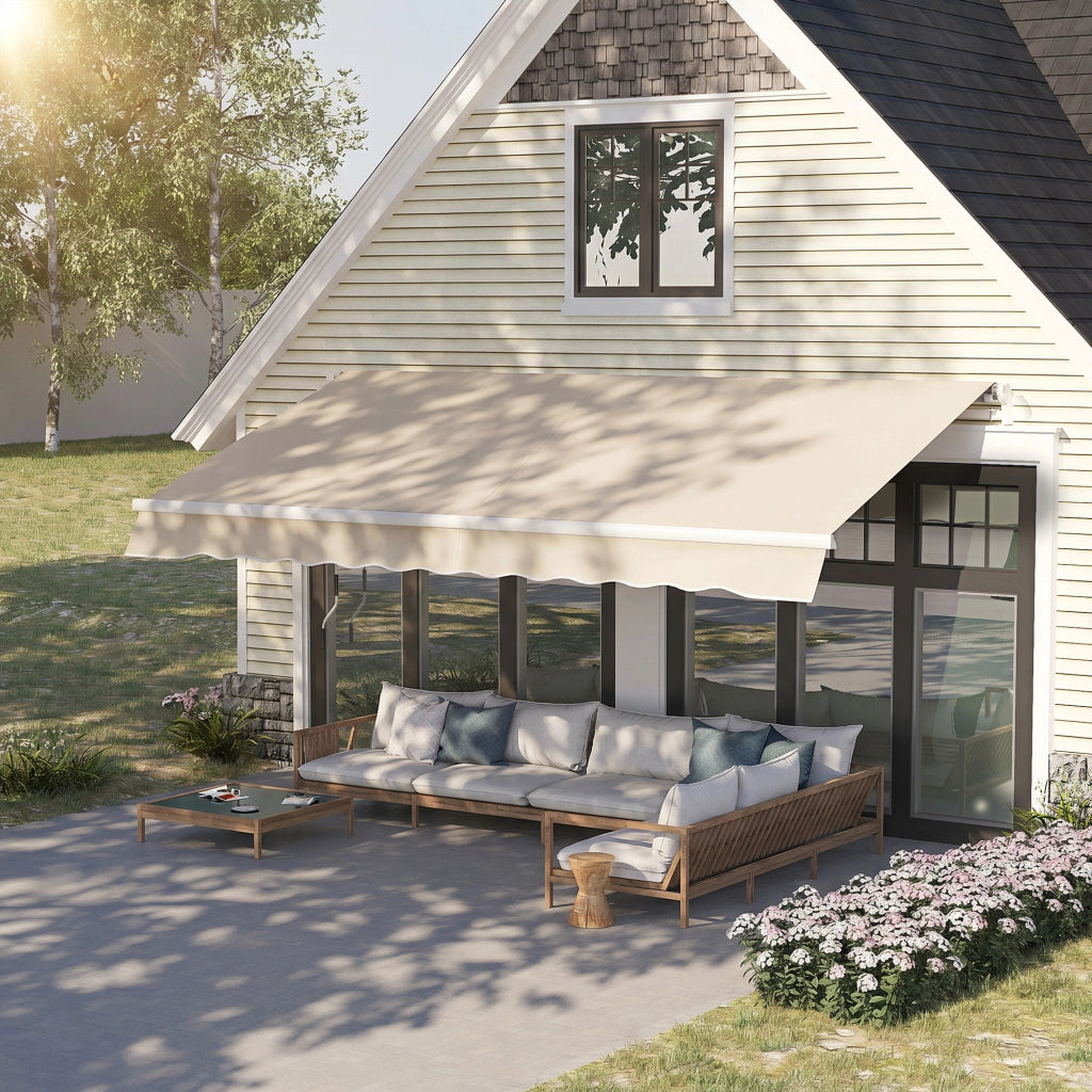 Tenda da Sole Avvolgibile con Manovella ¨C Xylo ¨C Beige 3x2.5m Metallo Poliestere