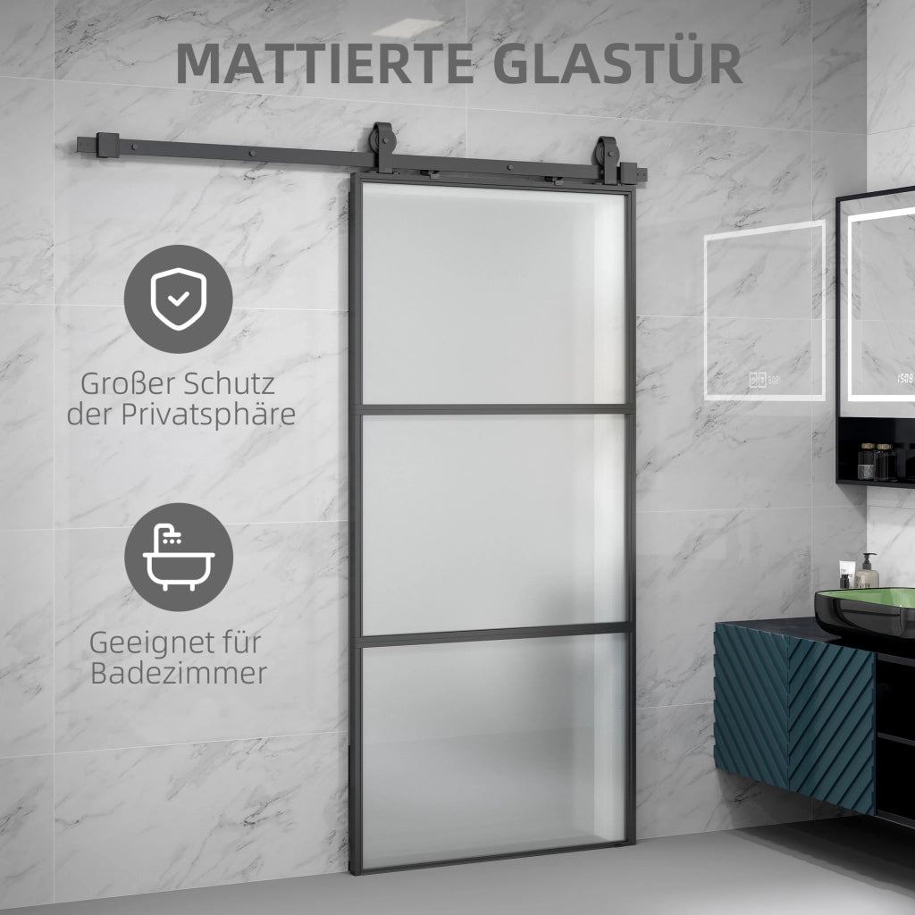 Anta scorrevole con vetro smerigliato ¨C Minimal ¨C Nero