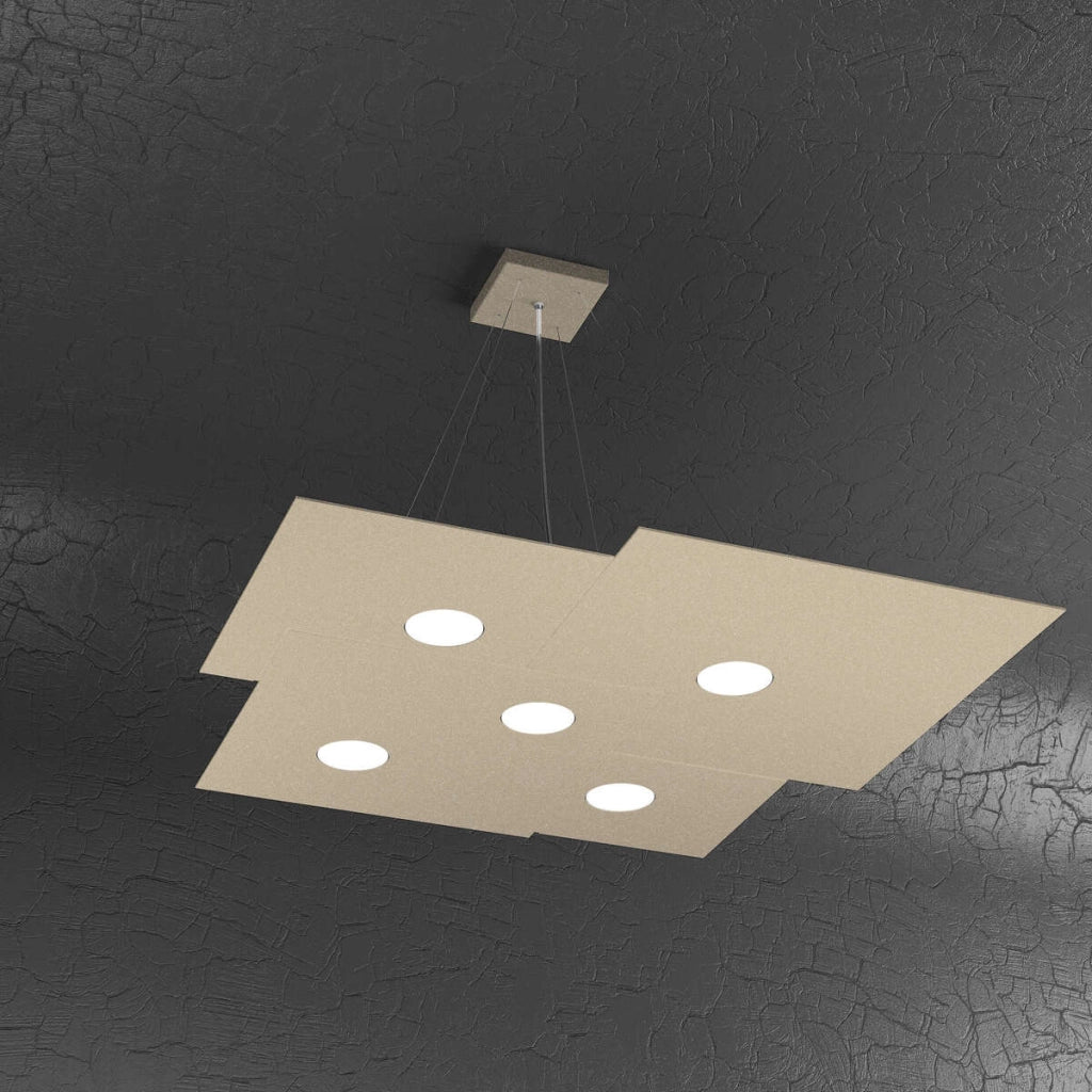 PLATE SOSPENSIONE 5+2 LUCI ATTACCO GX53 BIEMISSIONE SABBIA