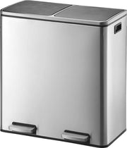 Emmesso Cucina da 60L con Pedale per Selezione Rifiuti - Grande Capacità, Forma Rettilinea in Acciaio Inossidabile