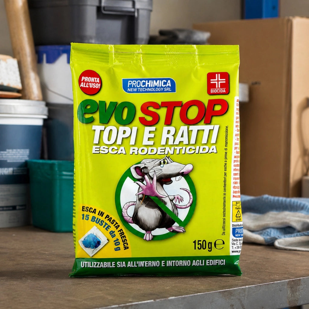 Prochimica evostop topi e ratti esca rodenticida 15 esche da 10 gr (150 gr)