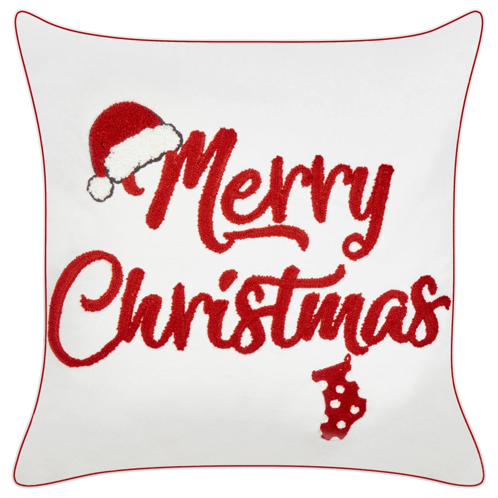 Set di 2 cuscini sparsi in tessuto di cotone rosso e bianco Motivo natalizio 45 x 45 cm Accessorio per la decorazione