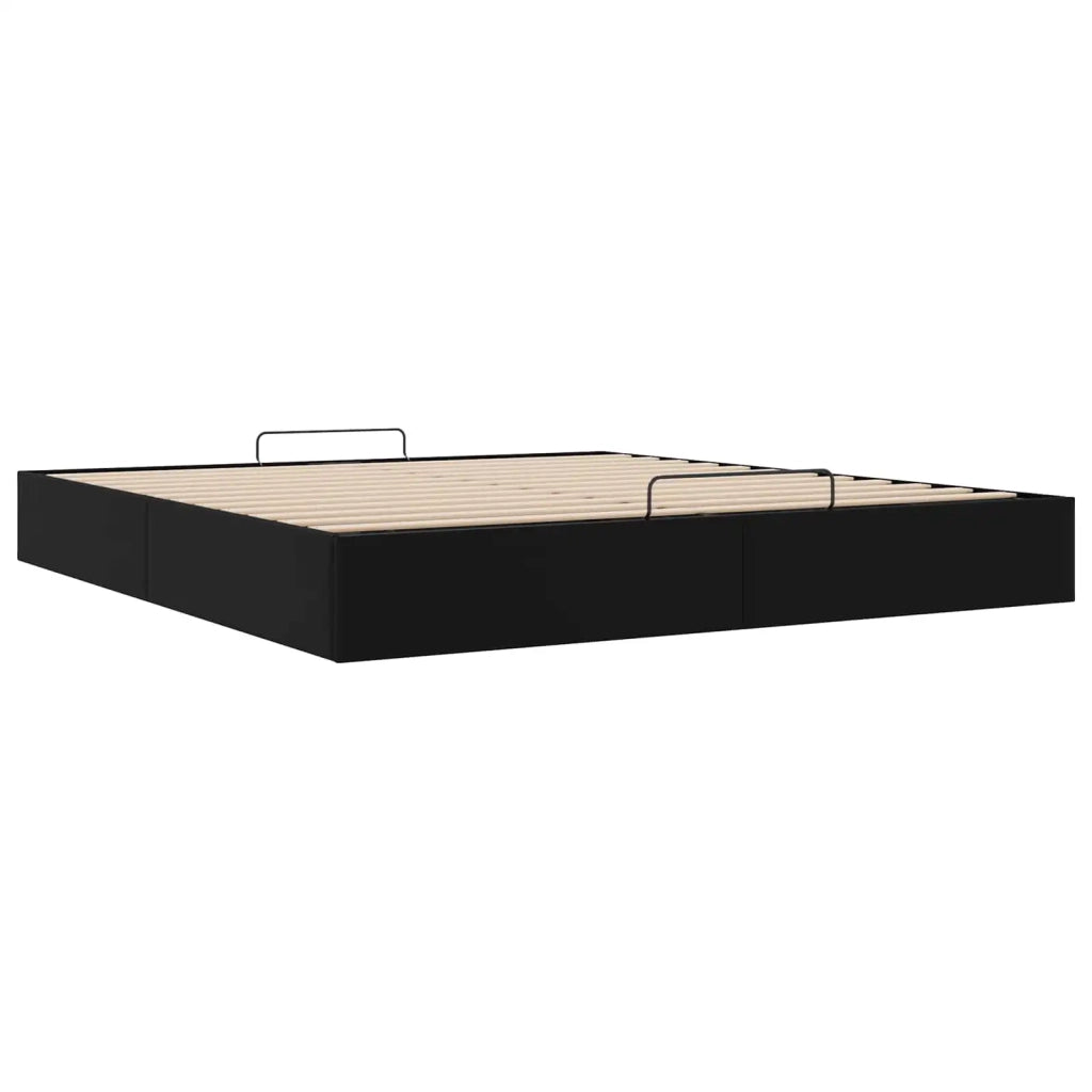 Letto ottomano Nero King size Similpelle 3403066