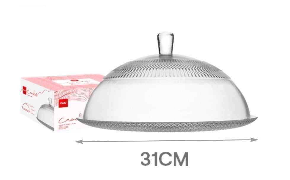 Alzata Patisserie con Campana Senza Piede in Vetro 31 cm