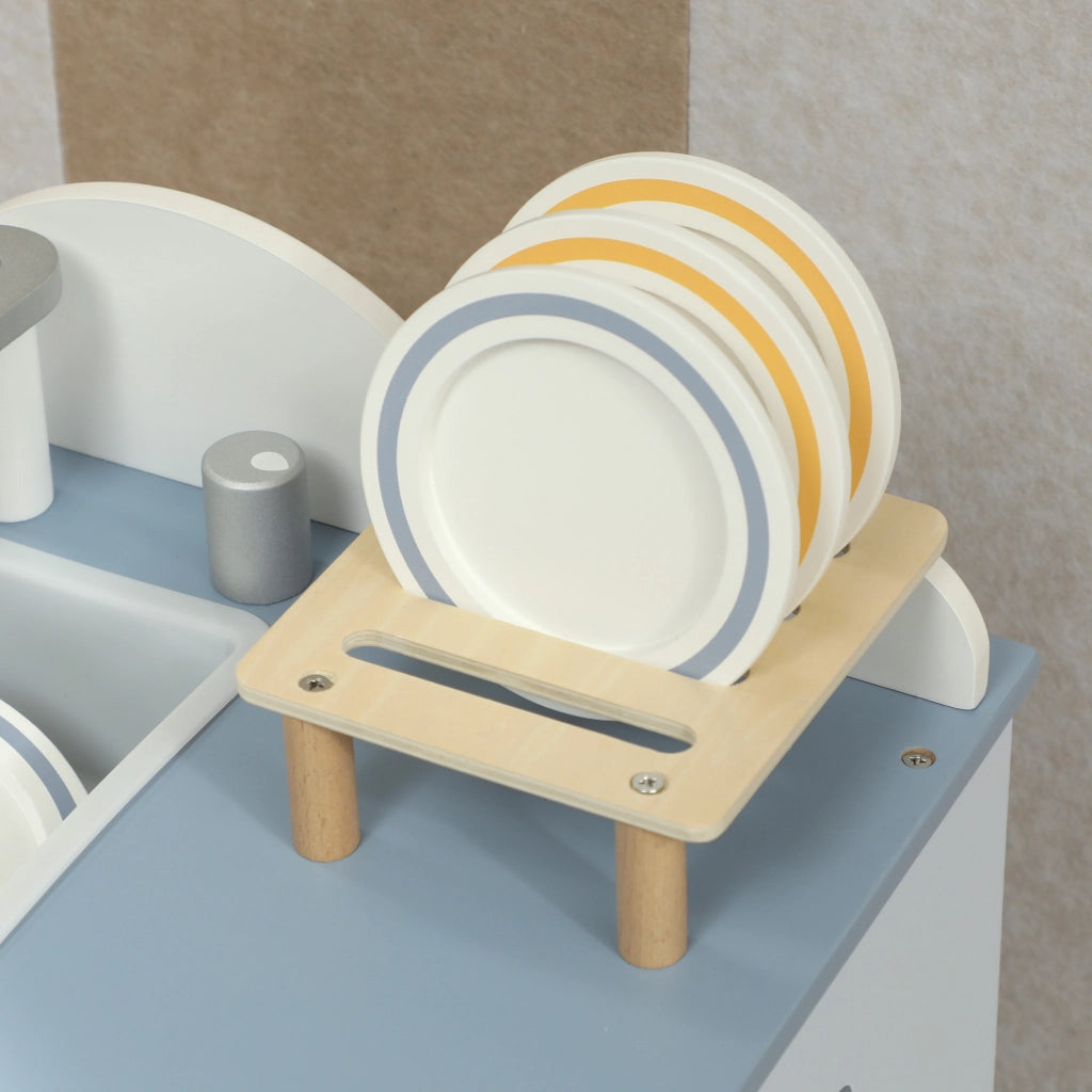 Cucina Giocattolo per Bambini ¨C Minimal ¨C Legno MDF, Colore Blu Chiaro