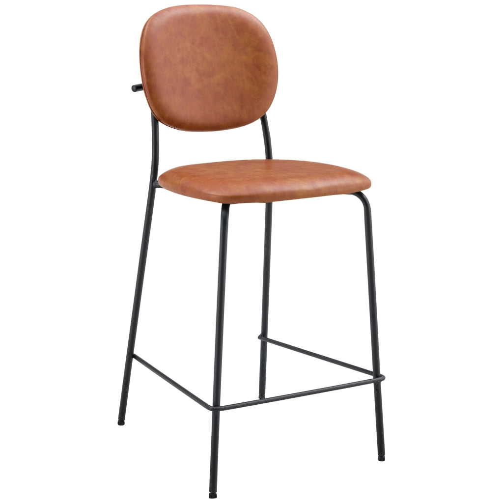 Set di 2 sgabelli da bar EDMOND imitazione cognac