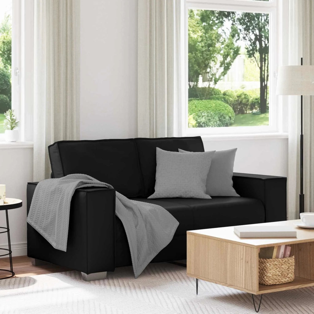 Divano a due posti Nero 160 cm Pelle Sintetica 4105050