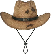 Cappello da sole con protezione UV - Stile cowboy per donne - Cappello di paglia - Larghezza bordo 9 cm - Design retrò - Leggero e respirabile