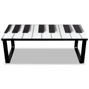 Tavolino da Salotto con Piano in Vetro con Stampa Pianoforte 241174