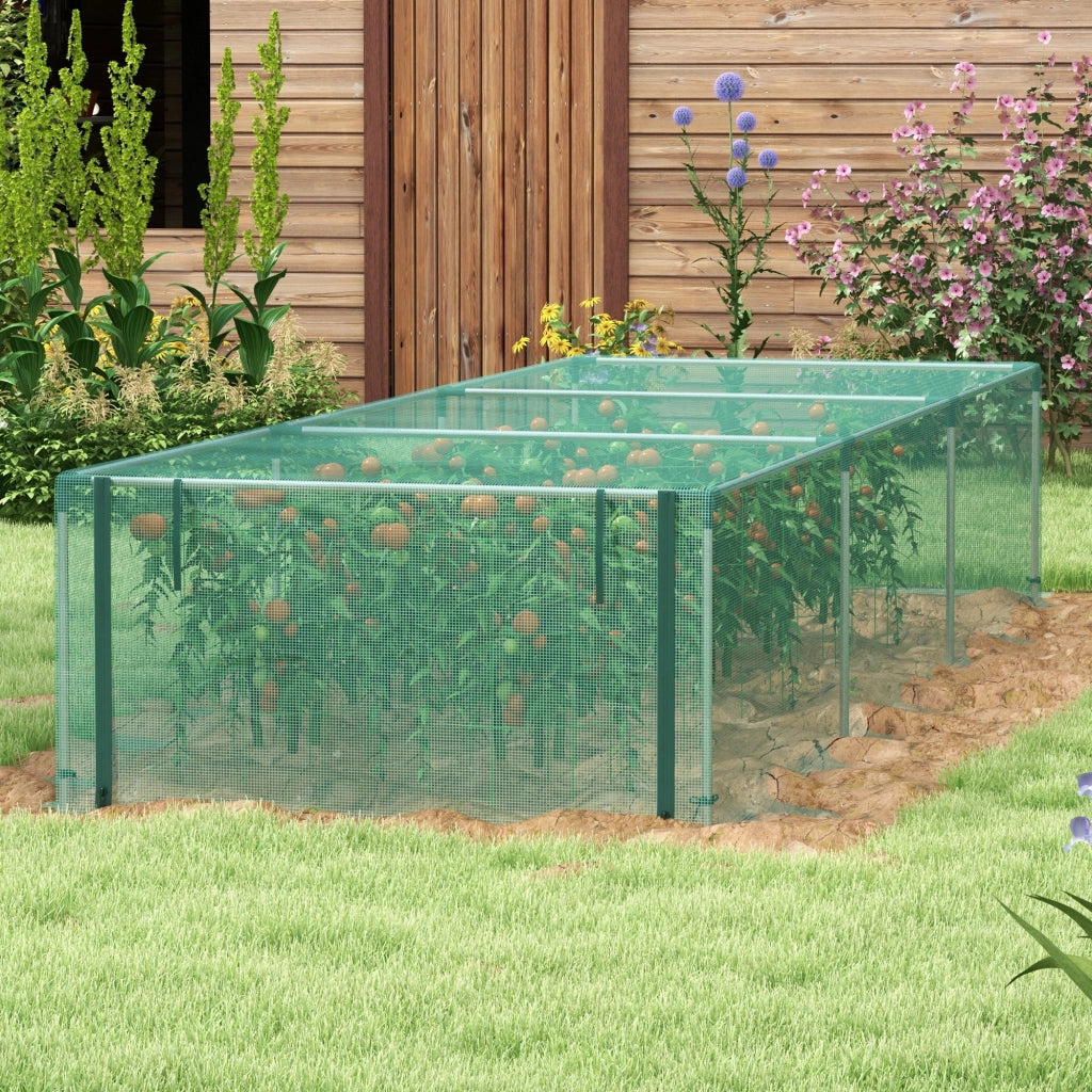 Serra da giardino per pomodori con porta zippata e rete protezione HDPE ¨C Xylo ¨C 125x373x62,5 cm