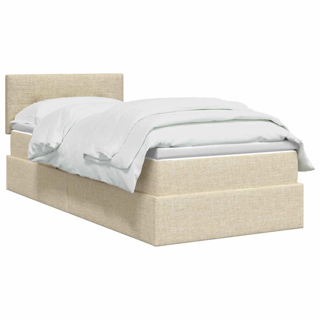 Letto con contenitore e materasso Crema 90 x 200 cm Velluto 3458599