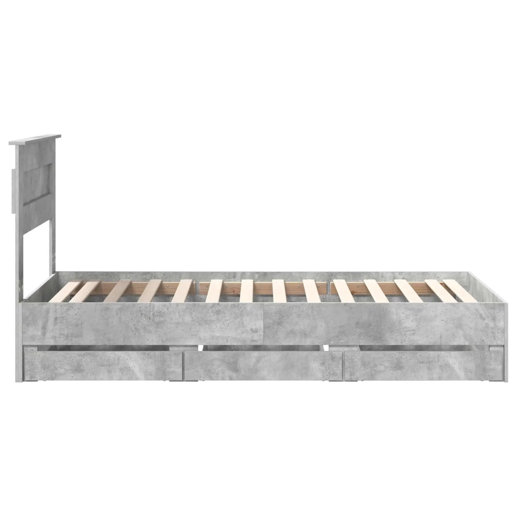 Struttura del letto con cassetto Grigio cemento 90 x 200 cm 3409880