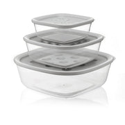 Set 3 contenitori da 570 cc/1400 cc/2950 cc colore grigio
