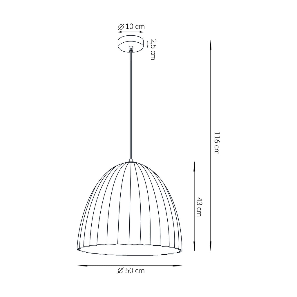 Lampada a sospensione Telma nero oro Ø50 E27 Sigma
