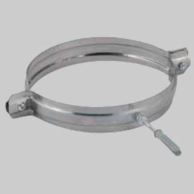 COLLARE NERVATO IN ACCIAIO INOX PER CANNE FUMARIE  Ø 80     MADE IN ITALY
