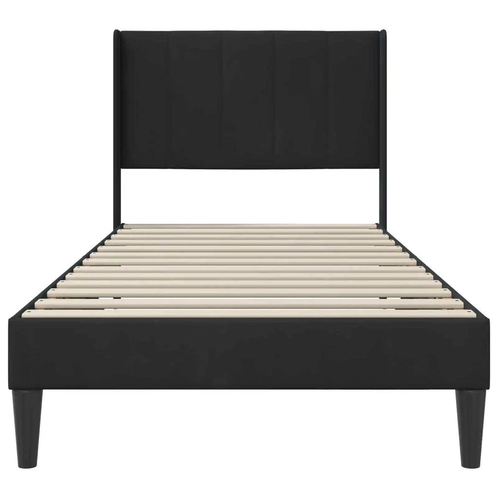 Struttura del letto con testiera-Giroletto Nero 80 x 200 cm Velluto 923251