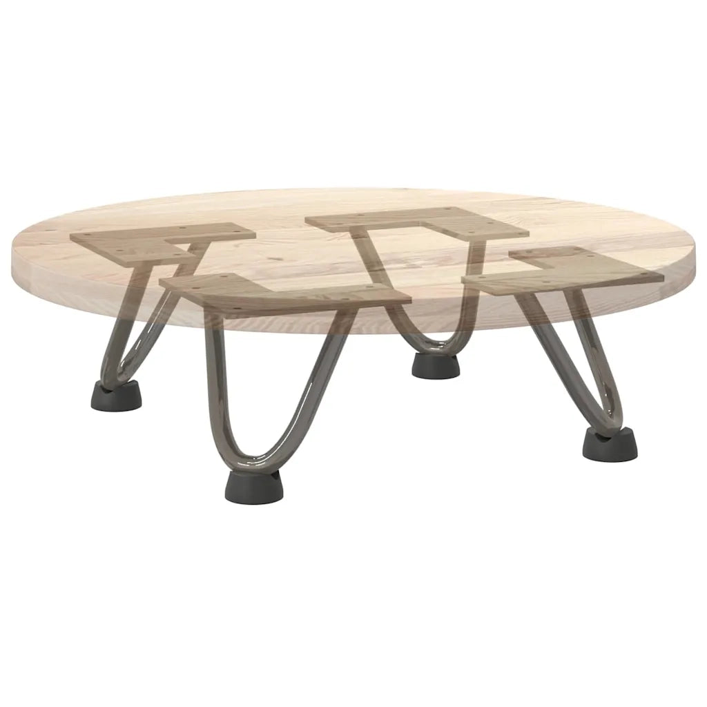 Gambe a forcina per tavolino 4 pz in acciaio naturale 10 cm in acciaio massiccio 4012411