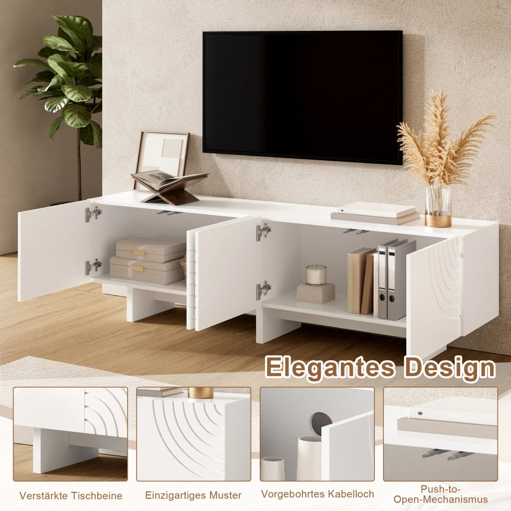 MOBILE TV 170x35x50 cm 4 ante bianco MDF e PB