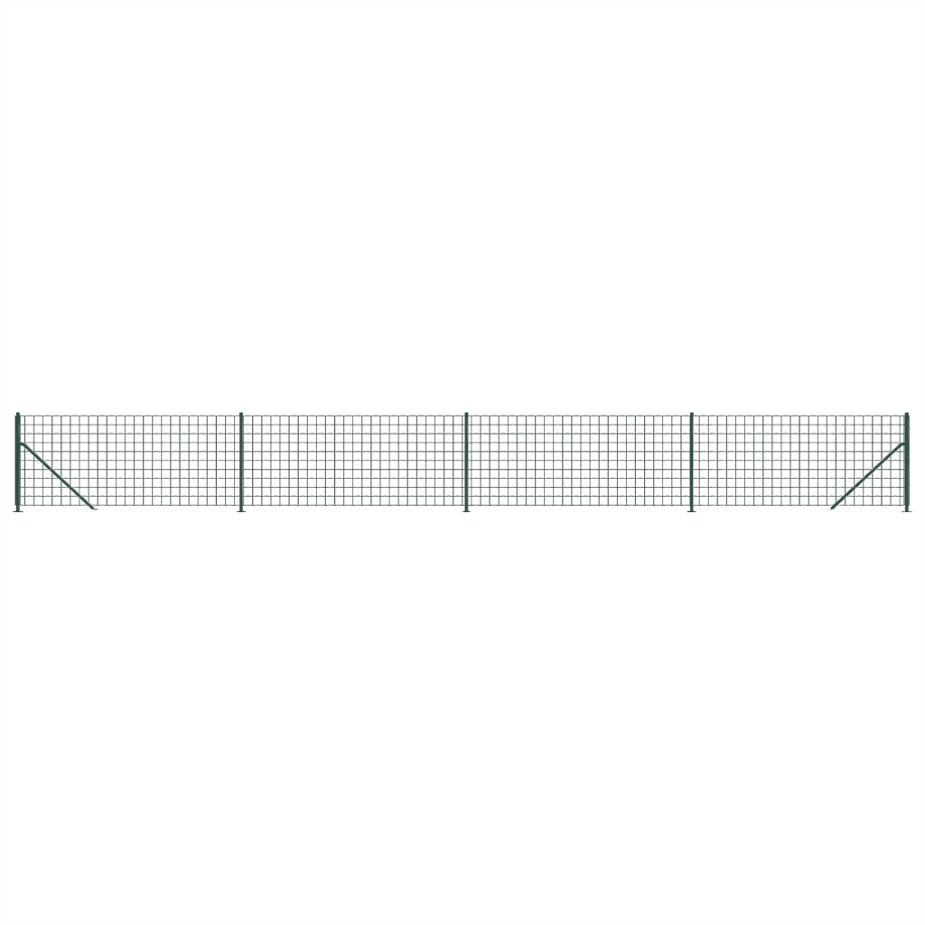 Recinzione da Giardino | Recinzione Metallica con Flangia Verde 1x10 m