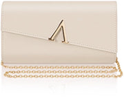 Clutch elegante con cinturino rimovibile, borsa da sera in pelle naturale, borsa a tracolla con chiusura a zip per donna, borsa da sposa per matrimonio, festa, gala (23 x 13 x 5 cm)