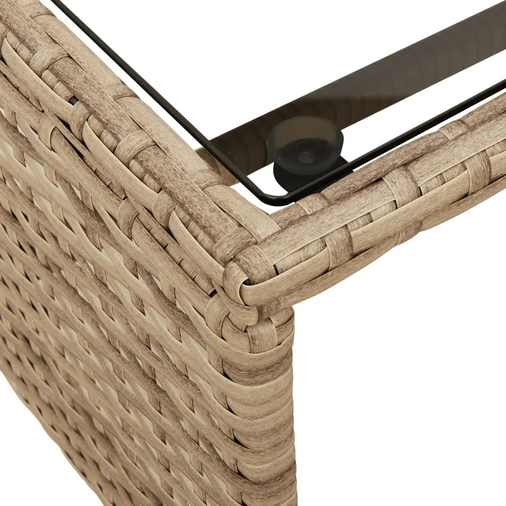 Divano da Giardino con Tavolo e Cuscini a L-Sofa da Giardino-Divano da esterno Beige in Polyrattan 851611