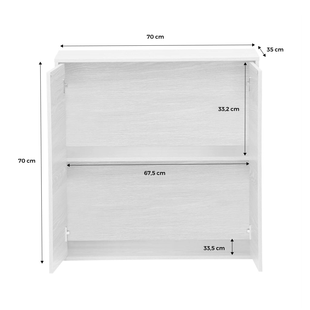 Modulo di stoccaggio con 2 ante, 70cm, bianco