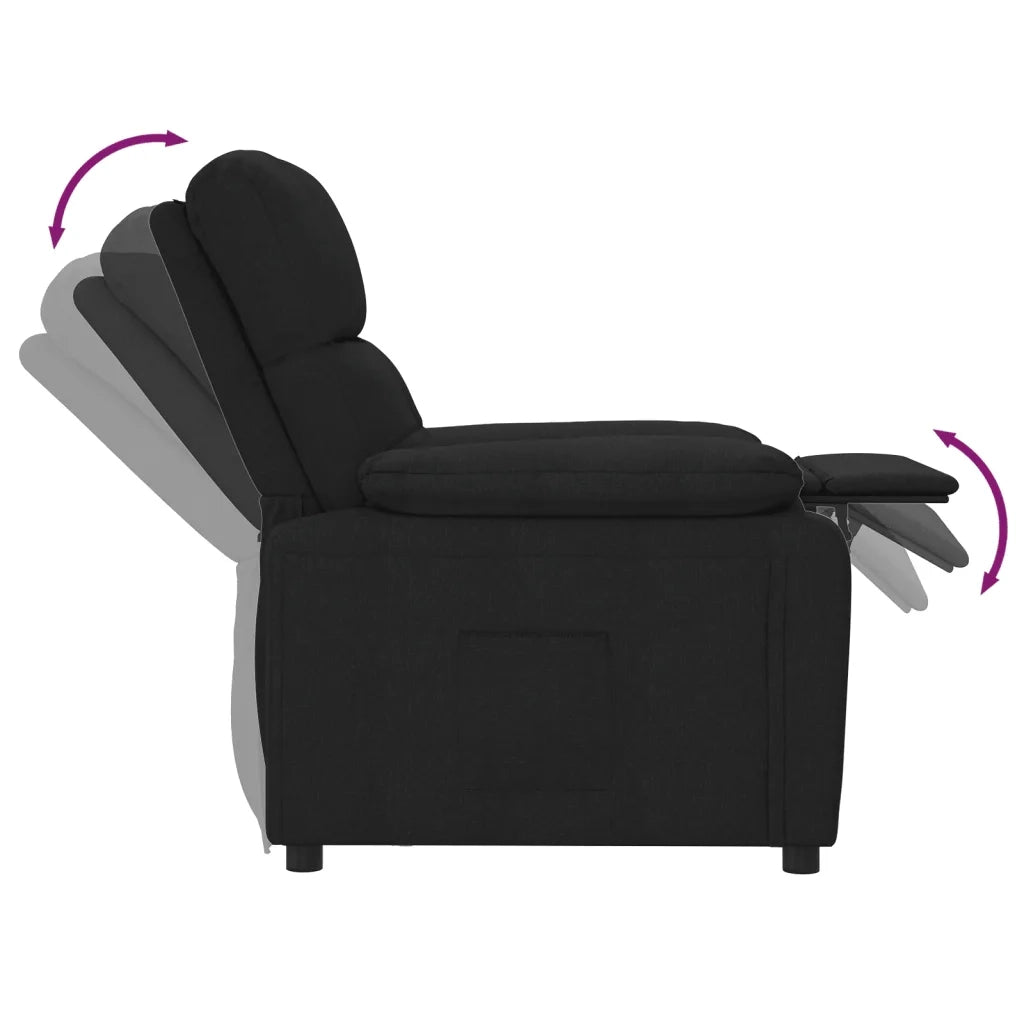 Poltrona Reclinabile in Tessuto Nero 348277