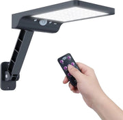 Illuminazione per tenda Lampada solare con sensore di movimento - telecomando - supporto girevole - 3 modalità - IP65 impermeabile all'acqua - per cortile - garage - bianco