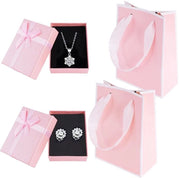 Scatole per gioielli 2 pezzi - Scatola di regalo con coperchio - Scatola per gioielli piccola - Sacchetto di regalo - Scatola di regalo compatta - 9 x 7 x 3 cm