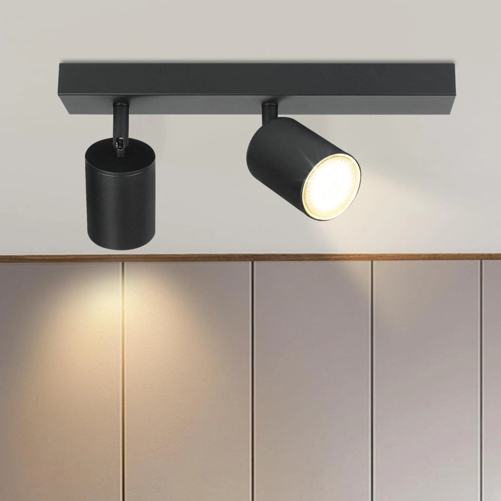 ZMH Faretto da soffitto a 2 fiamme 30CM plafoniera design moderno GU10 industriale orientabile