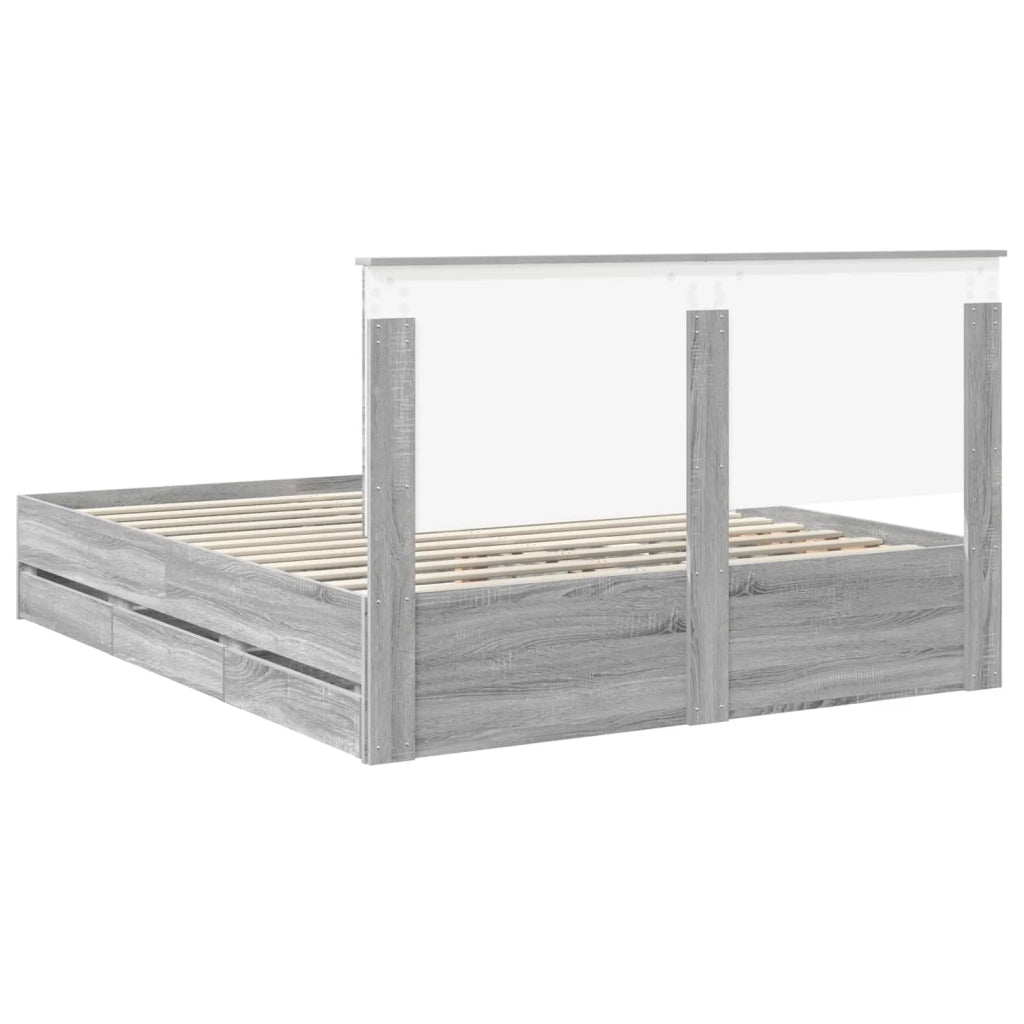 Struttura del letto con cassetto Grigio Sonoma 160 x 200 cm 3411101