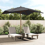 Ombrellone da Giardino-Ombrello da Balcone con Palo in Legno Nero 300x300x273 cm