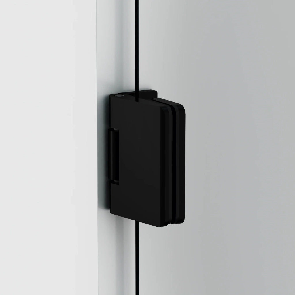 Box doccia angolare GLASS pieghevole + laterale fisso 70 (40+30)x80 cm nero trasparente