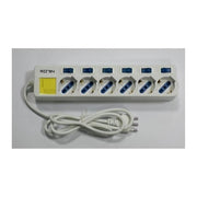 Ewent EW3930 Ciabatta Elettrica 6 prese Tipo L con interruttori individuali protezione sovraccarico cavo 1,5 m colore Bianco