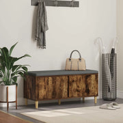 Panca per ingresso con cuscino-Sgabello-Panca da Corridoio Rovere fum¨¦ 60 x 38 x 46 cm 110608